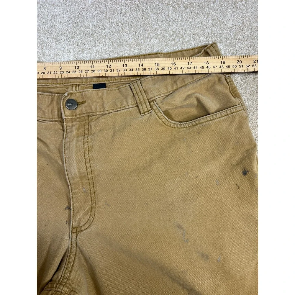 Carhartt Relaxed Fit Rugged Flex BN2517-M Canvas Work Pants Mens 40x30 Tan *Read